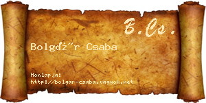 Bolgár Csaba névjegykártya