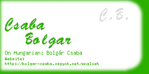 csaba bolgar business card